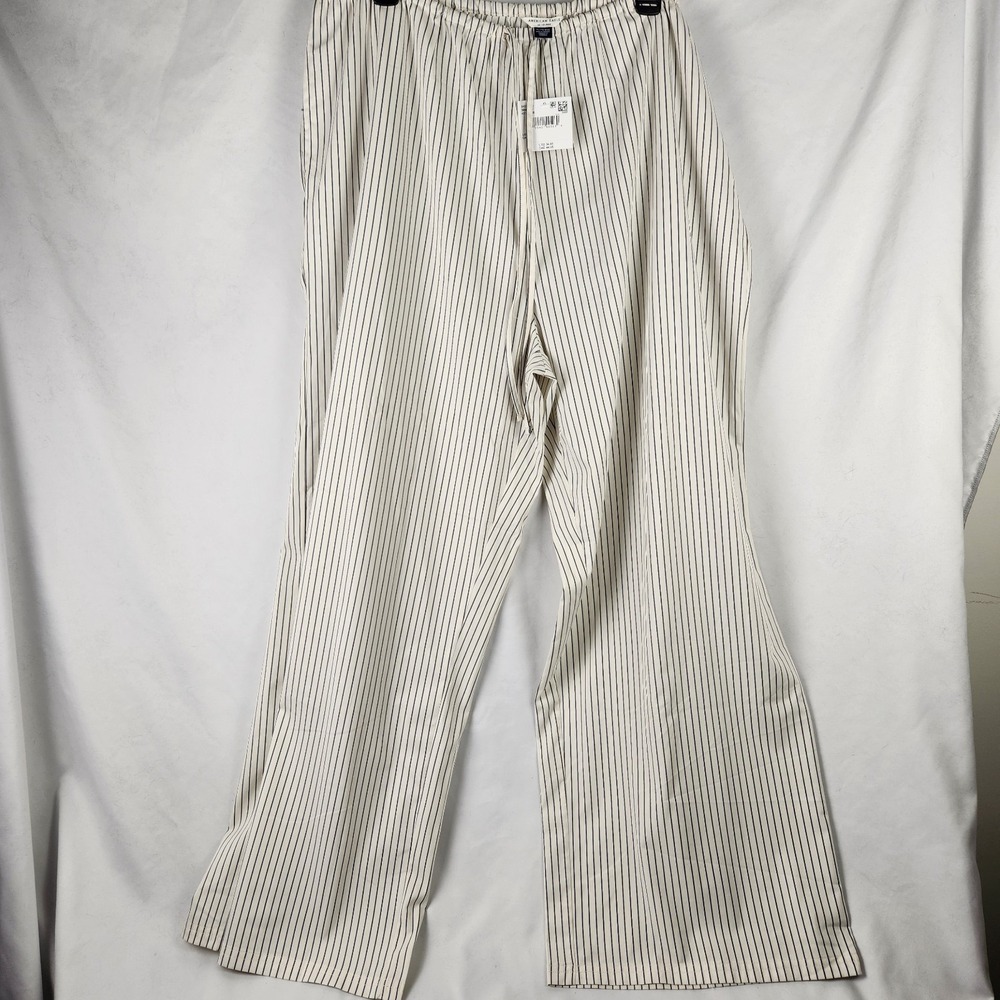 American Eagle Womens AE Lounge Wide Leg Striped Pants Pockets Size XL NWT